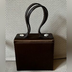 Charles Jourdan Brown Satin Square Bag